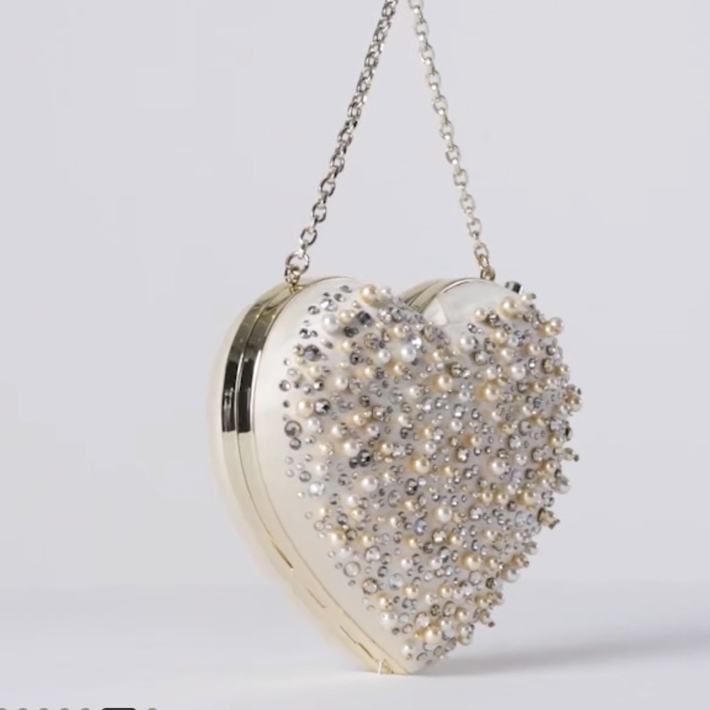 Kate Spade New York PEARL BEADED Mini Heart Shape Bag - Picture 3 of 9